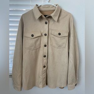 Women’s Faux Suede Button Down Jacket